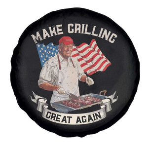 Funny Trump Make Grilling Great Again Spare Tire Cover Trump BBQ Grill Vintage American Flag TS11 Print Your Wear