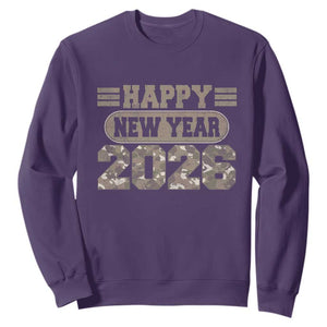 Camo Happy New Year Party 2026 Sweatshirt Camouflage NYE Party TS11 Purple Print Your Wear