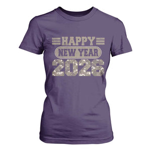 Camo Happy New Year Party 2026 T Shirt For Women Camouflage NYE Party TS11 Purple Print Your Wear