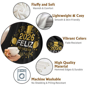 Spanish Mexican New Year 2026 Throw Blanket Feliz Ano Nuevo NYE Party TS11 Print Your Wear