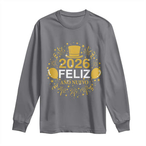 Spanish Mexican New Year 2026 Long Sleeve Shirt Feliz Ano Nuevo NYE Party TS11 Charcoal Print Your Wear