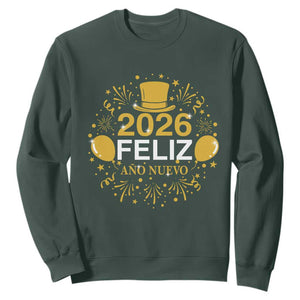 Spanish Mexican New Year 2026 Sweatshirt Feliz Ano Nuevo NYE Party TS11 Dark Forest Green Print Your Wear
