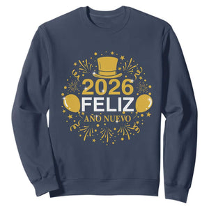 Spanish Mexican New Year 2026 Sweatshirt Feliz Ano Nuevo NYE Party TS11 Navy Print Your Wear