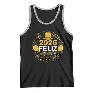 Spanish Mexican New Year 2026 Tank Top Feliz Ano Nuevo NYE Party TS11 Black Athletic Heather Print Your Wear