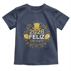 Spanish Mexican New Year 2026 Toddler T Shirt Feliz Ano Nuevo NYE Party TS11 Navy Print Your Wear