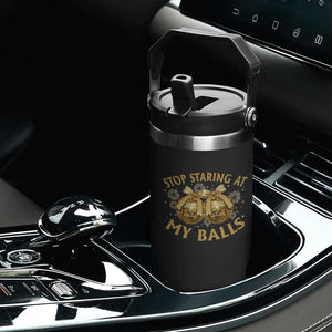 Funny Adult New Years Eve Flip Straw Tumbler Stop Staring At My Balls Golden Disco Ball TS11 Print Your Wear