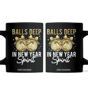 Funny New Year Disco Ball Coffee Mug Balls Deep In New Year Spirit TS11 Black Print Your Wear