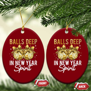 Funny New Year Disco Ball Ceramic Ornament Balls Deep In New Year Spirit TS11 Print Your Wear