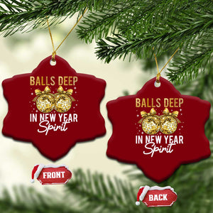 Funny New Year Disco Ball Ceramic Ornament Balls Deep In New Year Spirit TS11 Print Your Wear