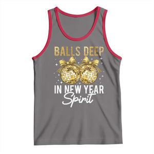 Funny New Year Disco Ball Tank Top Balls Deep In New Year Spirit TS11 Deep Heather Red Print Your Wear