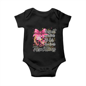Funny Suspect Never Sticks To Her New Years Resolutions Baby Onesie Coquette Disco Ball TS11 Black Print Your Wear