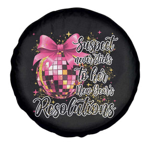 Funny Suspect Never Sticks To Her New Years Resolutions Spare Tire Cover Coquette Disco Ball TS11 Print Your Wear