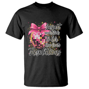 Funny Suspect Never Sticks To Her New Years Resolutions T Shirt Coquette Disco Ball TS11 Black Print Your Wear