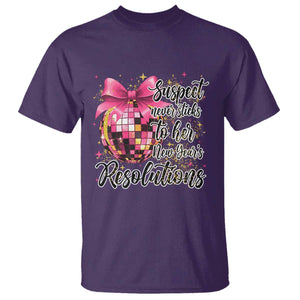 Funny Suspect Never Sticks To Her New Years Resolutions T Shirt Coquette Disco Ball TS11 Purple Print Your Wear
