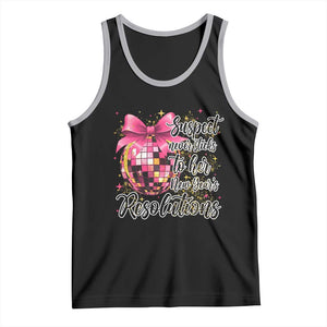 Funny Suspect Never Sticks To Her New Years Resolutions Tank Top Coquette Disco Ball TS11 Black Athletic Heather Print Your Wear