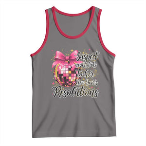Funny Suspect Never Sticks To Her New Years Resolutions Tank Top Coquette Disco Ball TS11 Deep Heather Red Print Your Wear