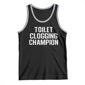 Toilet Clogging Champion Tank Top Funny Meme TS11 Black Athletic Heather Print Your Wear
