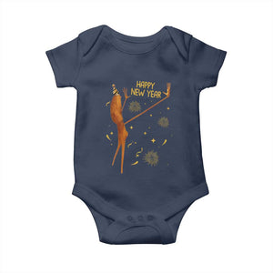 Funny Marcus The Worm New Year Baby Onesie Happy New Year NYE Party Firework TS11 Navy Print Your Wear