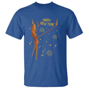 Funny Marcus The Worm New Year T Shirt Happy New Year NYE Party Firework TS11 Royal Blue Print Your Wear