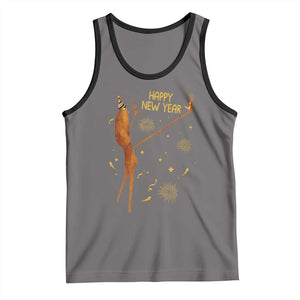 Funny Marcus The Worm New Year Tank Top Happy New Year NYE Party Firework TS11 Deep Heather Black Print Your Wear