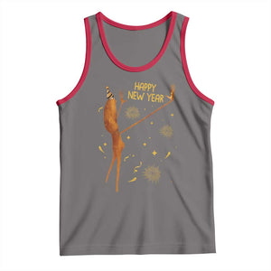 Funny Marcus The Worm New Year Tank Top Happy New Year NYE Party Firework TS11 Deep Heather Red Print Your Wear