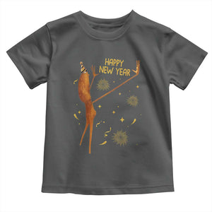 Funny Marcus The Worm New Year Toddler T Shirt Happy New Year NYE Party Firework TS11 Dark Heather Print Your Wear