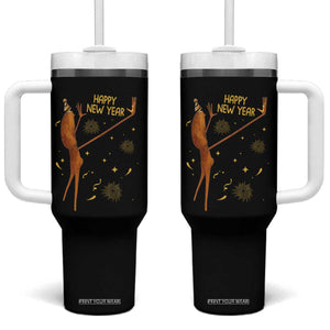 Funny Marcus The Worm New Year Tumbler With Handle Happy New Year NYE Party Firework TS11 One Size: 40 oz Black Print Your Wear