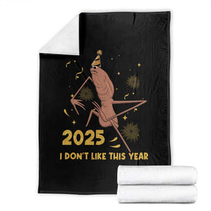 Funny Marcus The Worm New Year Throw Blanket 2025 I Dont Like This Year Fireworks NYE Party TS11 Black Print Your Wear
