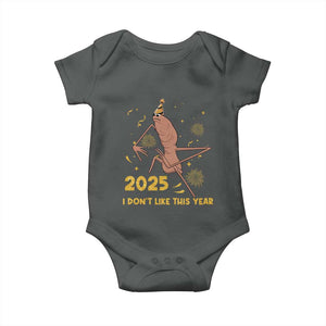 Funny Marcus The Worm New Year Baby Onesie 2025 I Dont Like This Year Fireworks NYE Party TS11 Dark Heather Print Your Wear