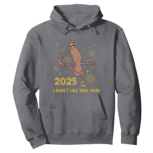 Funny Marcus The Worm New Year Hoodie 2025 I Dont Like This Year Fireworks NYE Party TS11 Charcoal Print Your Wear