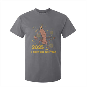 Funny Marcus The Worm New Year T Shirt For Kid 2025 I Dont Like This Year Fireworks NYE Party TS11 Charcoal Print Your Wear