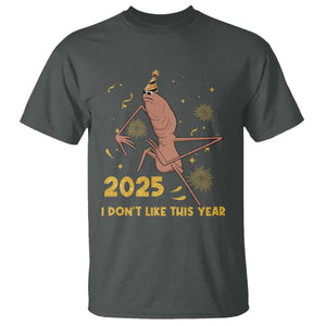 Funny Marcus The Worm New Year T Shirt 2025 I Dont Like This Year Fireworks NYE Party TS11 Dark Heather Print Your Wear