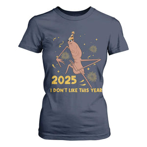 Funny Marcus The Worm New Year T Shirt For Women 2025 I Dont Like This Year Fireworks NYE Party TS11 Navy Print Your Wear
