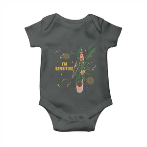Funny Marcus The Worm New Year Baby Onesie I Am Sensitive NYE Party Firework TS11 Dark Heather Print Your Wear