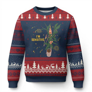 Funny Marcus The Worm New Year Ugly Christmas Sweater I Am Sensitive NYE Party Firework TS11 Navy Red Print Your Wear