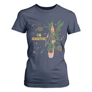 Funny Marcus The Worm New Year T Shirt For Women I Am Sensitive NYE Party Firework TS11 Navy Print Your Wear