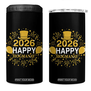 Scottish New Year 2026 4 in 1 Can Cooler Tumbler Happy Hogmanay NYE Party TS11 One Size: 16 oz Black Print Your Wear