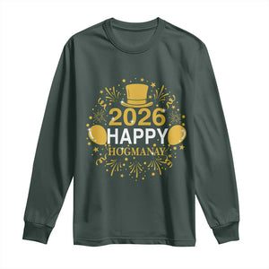 Scottish New Year 2026 Long Sleeve Shirt Happy Hogmanay NYE Party TS11 Dark Forest Green Print Your Wear