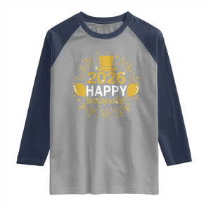 Scottish New Year 2026 Raglan Shirt Happy Hogmanay NYE Party TS11 Sport Gray Navy Print Your Wear