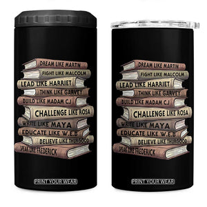 Black History Month African American Leaders Teacher Book Lover 4 in 1 Can Cooler Tumbler TS11 One Size: 16 oz Black Print Your Wear