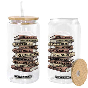 Black History Month African American Leaders Teacher Book Lover Glass Can TS11 Print Your Wear