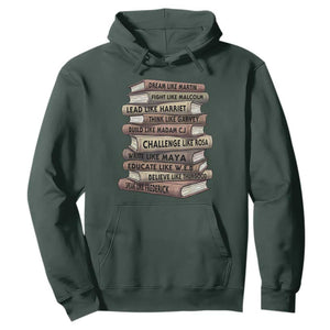 Black History Month African American Leaders Teacher Book Lover Hoodie TS11 Dark Forest Green Print Your Wear