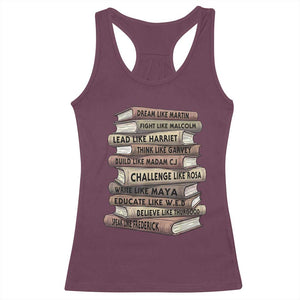 Black History Month African American Leaders Teacher Book Lover Racerback Tank Top TS11 Maroon Print Your Wear