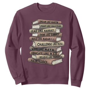 Black History Month African American Leaders Teacher Book Lover Sweatshirt TS11 Maroon Print Your Wear