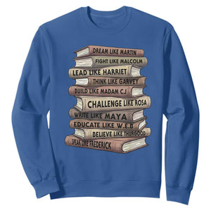 Black History Month African American Leaders Teacher Book Lover Sweatshirt TS11 Royal Blue Print Your Wear