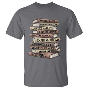 Black History Month African American Leaders Teacher Book Lover T Shirt TS11 Charcoal Print Your Wear