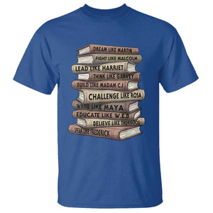 Black History Month African American Leaders Teacher Book Lover T Shirt TS11 Royal Blue Print Your Wear