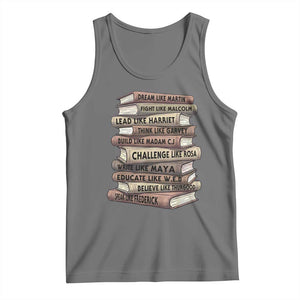 Black History Month African American Leaders Teacher Book Lover Tank Top TS11 Black Heather Print Your Wear
