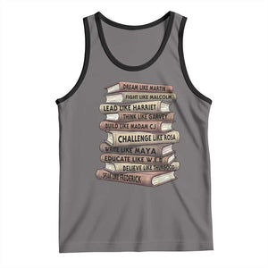 Black History Month African American Leaders Teacher Book Lover Tank Top TS11 Deep Heather Black Print Your Wear
