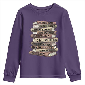Black History Month African American Leaders Teacher Book Lover Youth Sweatshirt TS11 Purple Print Your Wear